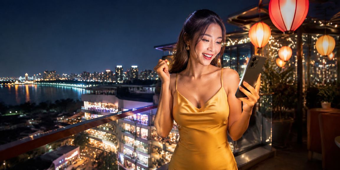 Người dùng tại Hà Nội trải nghiệm casino mobile trên điện thoại tại chợ đêm